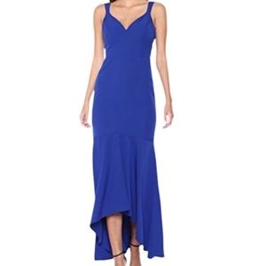 NWT Nicole Miller New York Abigail Cobalt High-Low Mermaid Gown